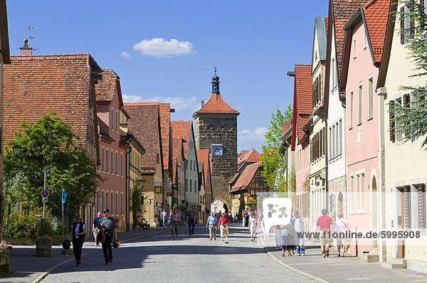 Die historische Stadt von Rothenburg Ob der Tauber  Franken  Bayern  Deutschland  Europa