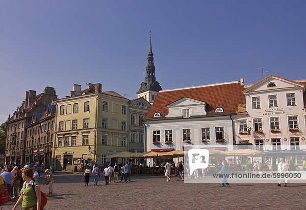 Raekoja Plats (Town Hall Square)  Old Town of Tallinn  UNESCO World Heritage Site  Estonia  Baltic States  Europe
