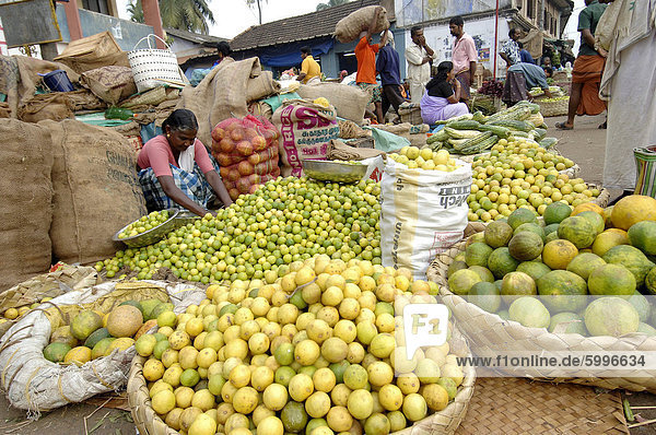 Gemüsemarkt  Chalai  Trivandrum  Kerala  Indien  Asien