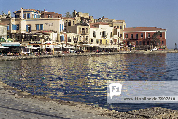 Der Außenhafen  Chania  Kreta  Griechenland  Europa