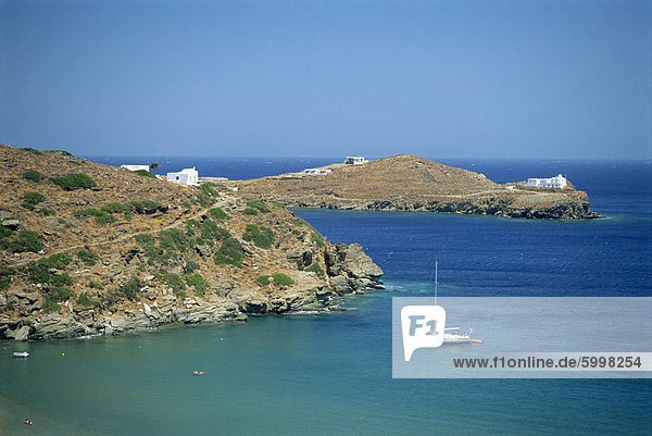 Europa Küste Boot Kykladen Bucht Griechenland Griechische Inseln Sifnos