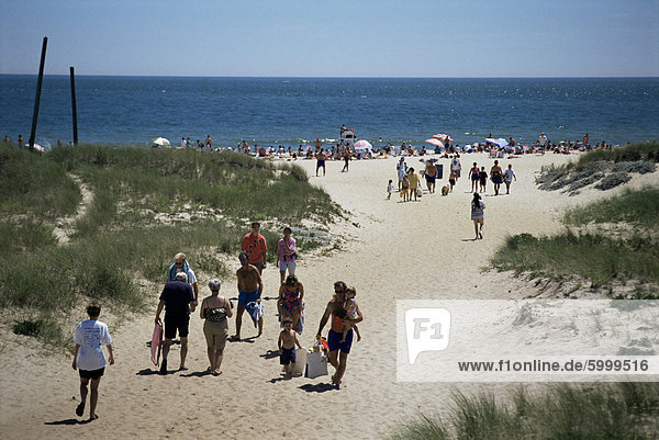 People at the beach  Nantucket  Massachusetts  New England  United States of America  North America