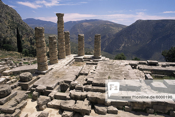 Tempel des Apollon  Delphi  UNESCO World Heritage Site  Griechenland  Europa