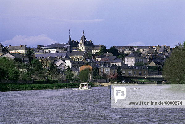Schloss Gonier  Flusses Mayenne  westliche Loire  Pays De La Loire  Frankreich  Europa