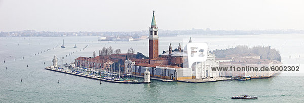 Taken from Campanile in St. Marks Square looking over The Lido  Venice  UNESCO World Heritage Site  Veneto  Italy  Europe