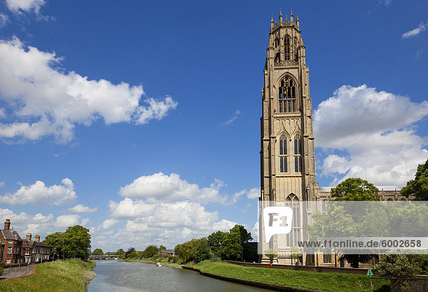The Boston Stump  St. Bartolph's church  Wormgate  Boston  Lincolnshire  England  United Kingdom  Europe