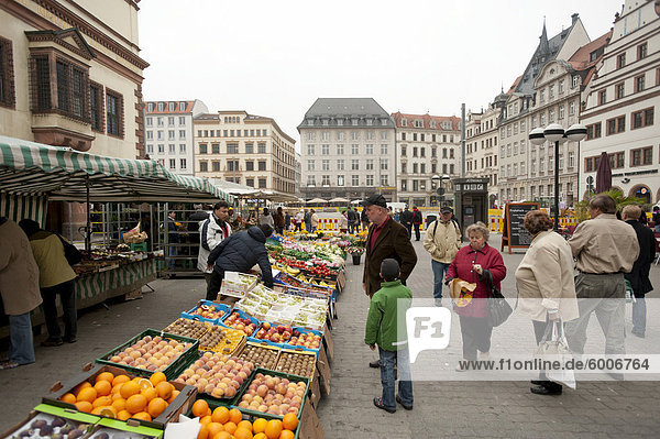 Markt am Rathaus  Leipzig  Sachsen  Deutschland  Europa