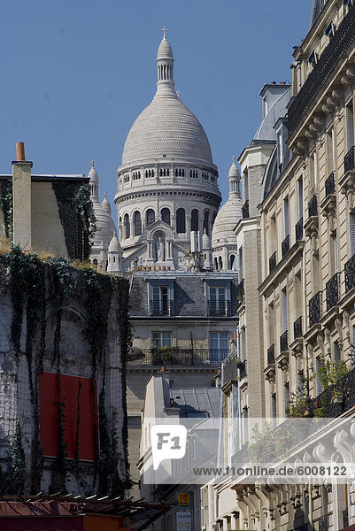 Blick auf Sacre Coeur Basilika  Montmartre  Paris  Frankreich  Europa