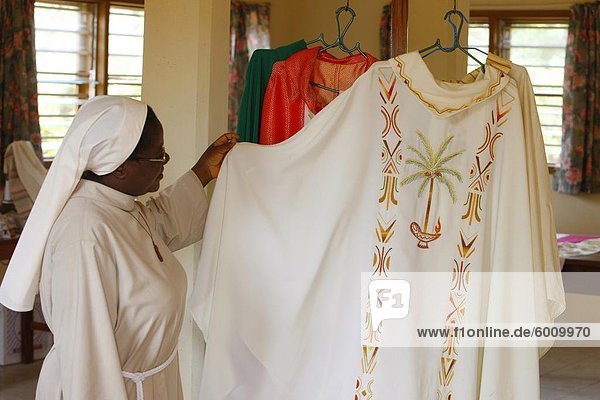 Des Priesters Kleidungsstück am Akepe katholischen Kloster  Akepe  Togo  Westafrika  Afrika