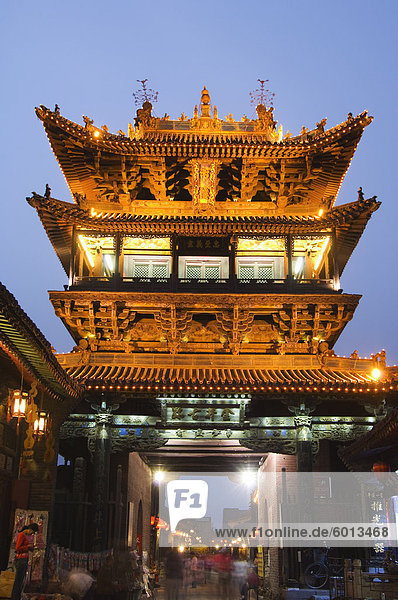 Historic city watch tower  UNESCO World Heritage Site  Pingyao City  Shanxi Province  China  Asia