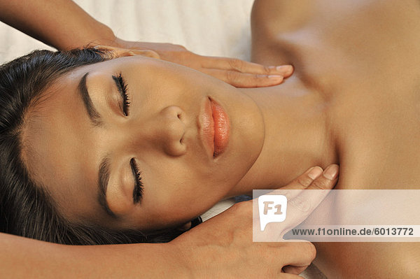 Young woman having a lymphatic massage
