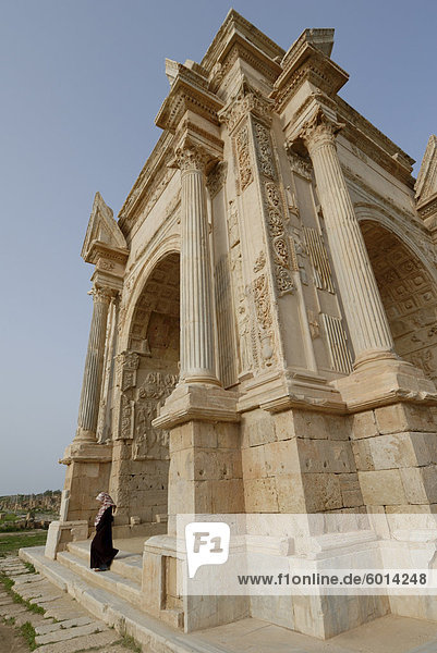 Bogen des Septimius Severus  Leptis Magna  UNESCO World Heritage Site  Libyen  Nordafrika  Afrika