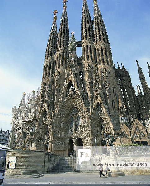 The Sagrada Familia  the Gaudi cathedral in Barcelona  Cataluna  Spain  Europe