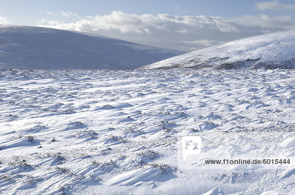 Cairngorm Mountains in winter snow  near Lecht Ski Area  Tomintoul  Highlands  Scotland  United Kingdom  Europe