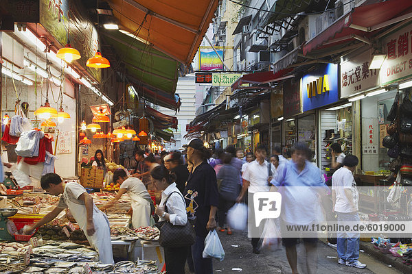 Massen an nassen Markt Wan Chai Hong Kong China Asien