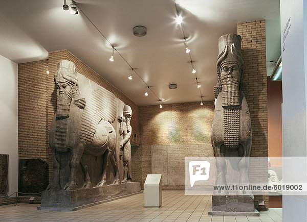 Assyrische geflügelte Stiere aus Khorsabad  British Museum  London  England  Großbritannien  Europa