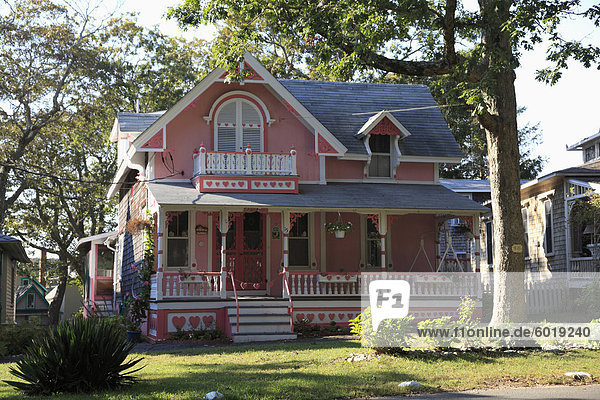 Victorian Gingerbread cottage  Oak Bluffs  Marthas Vineyard  Massachusetts  New England  United States of America  North America