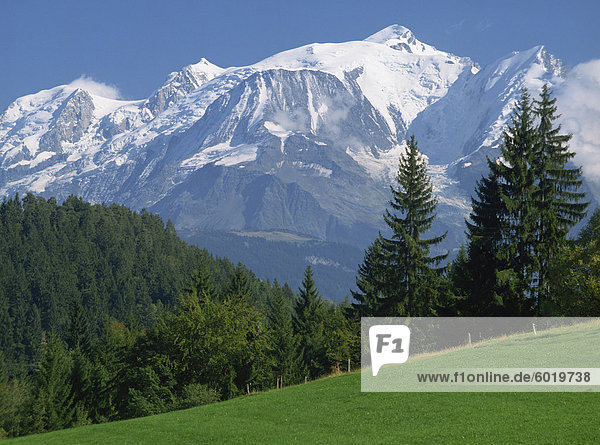 Mont Blanc  Haute Savoie (Savoyen)  Rhone Alpes  Berge der französischen Alpen  Frankreich  Europa