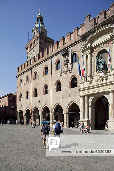 Palazzo D'Accursio (Palazzo Comunale) (Rathaus)  Piazza Maggiore  Bologna  Emilia-Romagna  Italien  Europa