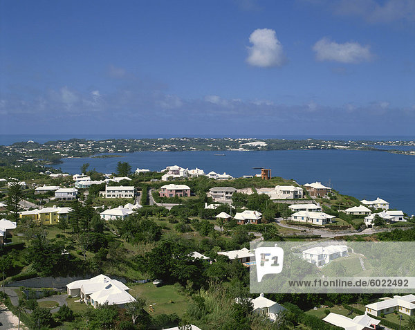 Tourist apartments viewed from Gibbs Hill  Bermuda  Caribbean  Central America