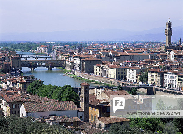View of city from Piazzale Michelangelo  Florence  Tuscany  Italy  Europe
