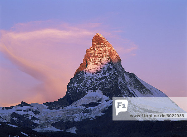 Gipfel des Matterhorns  4478m  Valais  Schweizer Alpen  Schweiz  Europa