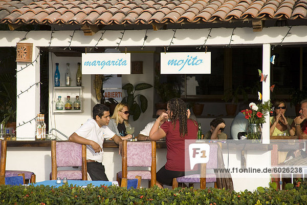 Restaurant on Playa Los Muertos  Puerto Vallarta  Jalisco State  Mexico  North America