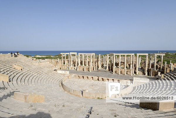Amphitheater  Leptis Magna  UNESCO World Heritage Site  Libyen  Nordafrika  Afrika