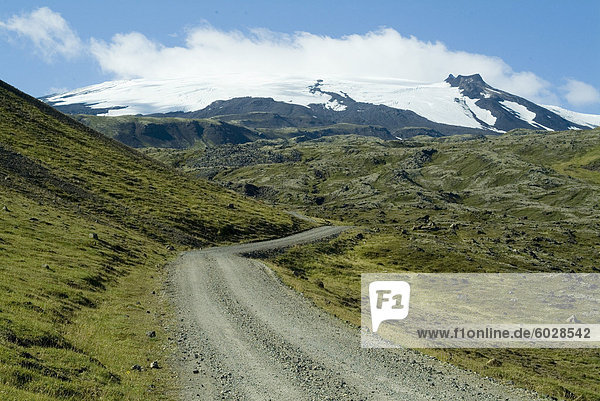 Straße nach Snaefellsness Berg  Island  Polarregionen