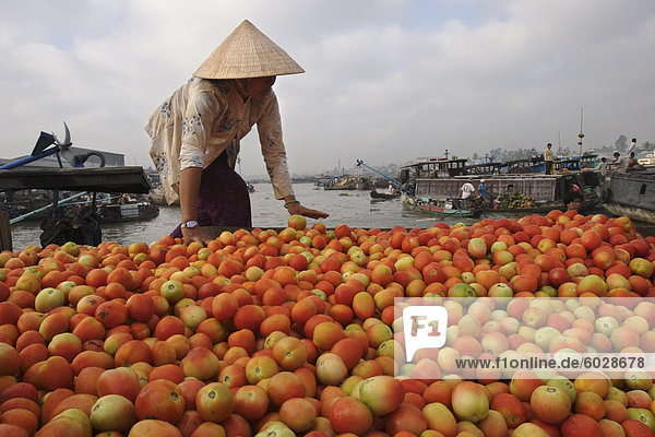Cai klingelte Schwimmender Markt im Mekong-Delta  Can Tho  Vietnam  Indochina  Südostasien  Asien