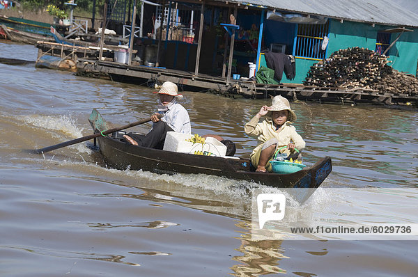 Tonle Sap See  vietnamesischen Boat People  in der Nähe von Siem Reap  Kambodscha  Indochina  Südostasien  Asien