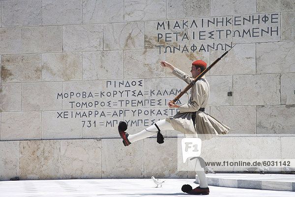 Wache am Parlament Athen Griechenland Europa