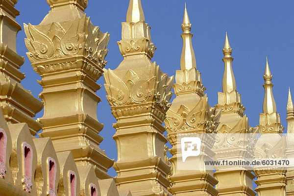 Detail des  die Luang Tempel  Vientiane  Laos  Indochina  Südostasien  Asien
