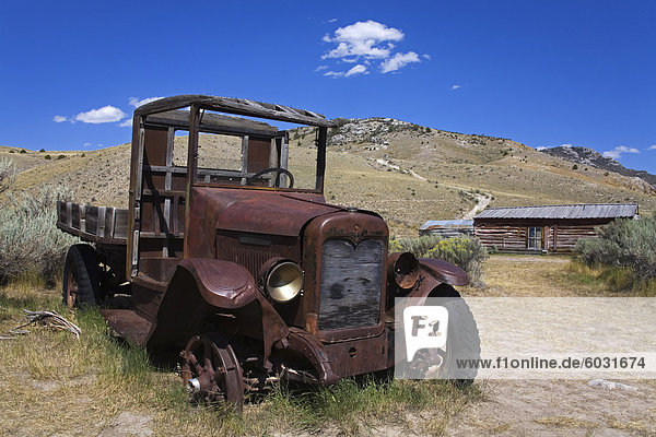 Alte LKW Bannack State Park Ghost Town Dillon Montana Vereinigte Staaten von Amerika Nordamerika