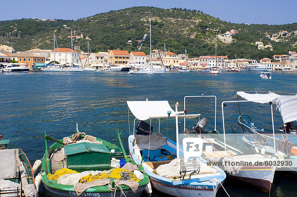 Fischerboote in Gaios  Paxos  Ionische Inseln  griechische Inseln  Griechenland  Europa