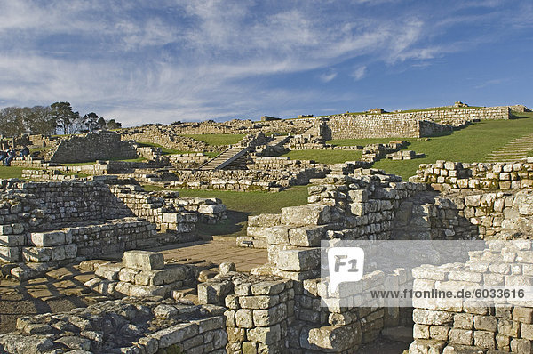 Lag römischen Kastells aus dem Südtor  Hadrianswall  UNESCO Weltkulturerbe  Northumbria  England  Vereinigtes Königreich  Europa