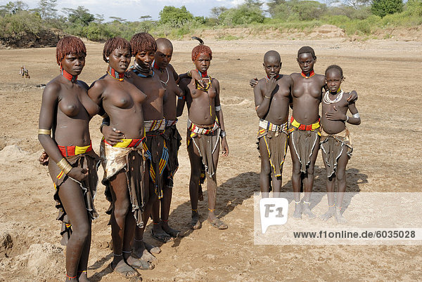 Hamer girls  Turmi  Ethiopia  Africa
