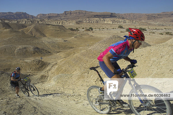 Competitiors in the Mount Sodom International Mountain Bike Race  Dead Sea area  Israel  Middle East