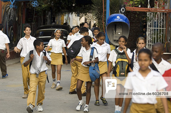 School kids Havana Cuba West Indies Central America