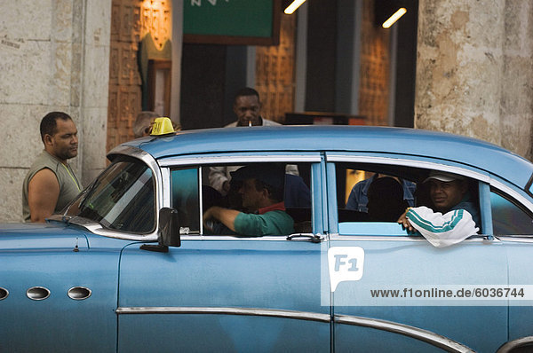 Big blue taxi  Havana  Cuba  West Indies  Central America