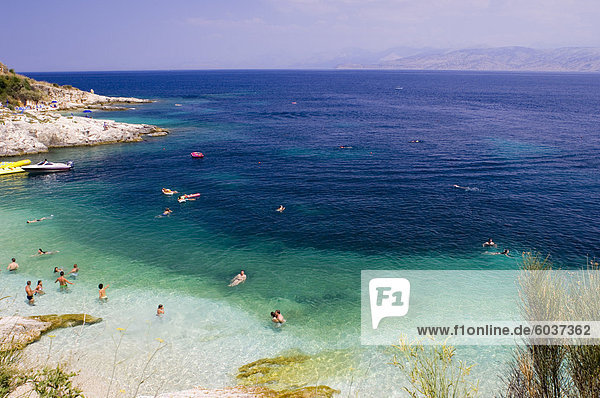 nahe Europa Strand klein Korfu Griechenland Griechische Inseln Ionische Inseln