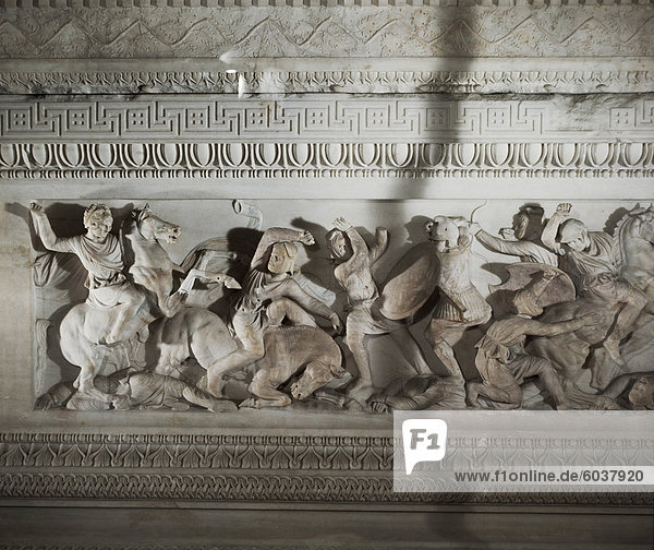 Detail des Sarkophags von Alexander dem großen  Museum von Istanbul  Türkei  Europa  Eurasien