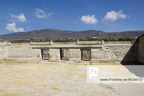 Phantastische geometrische Carving  Mitla  alten mixtekischen Website  Oaxaca  Mexiko  Nordamerika