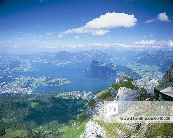 Europa über See Ansicht Berg Luzern Schweiz