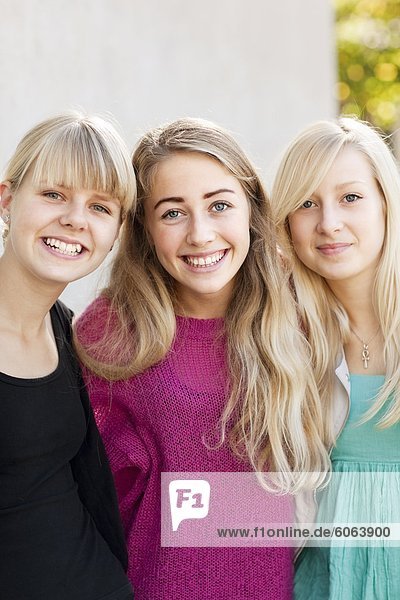 Portrait of three teenage girls