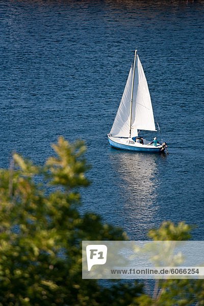 Ein Segelboot auf dem Meer.