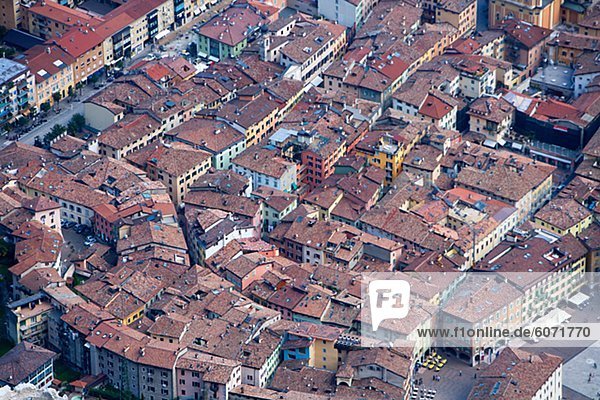 Mittelalter Stadt Ansicht Luftbild Fernsehantenne Italienisch