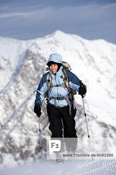 Frau  wandern  Ski  Utah