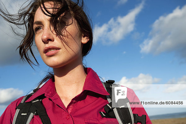 Close-up of a woman hiking in Everglades National Park  Florida.