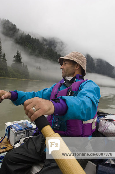Wasser  Mann  Ruhe  Nebel  Reihe  Alaska  Floß